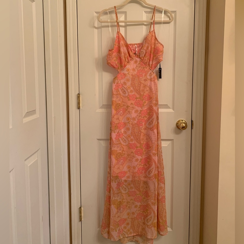 psychedelic floral pattern nwt maxi dress